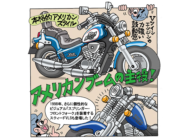 藤原かんいちのイラストでつづる400ccバイク30選「ホンダ スティード400」