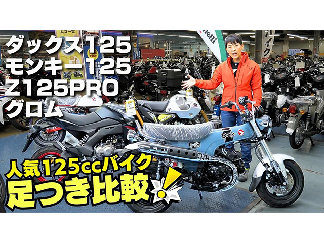 グロム・モンキー125・ダックス125・Z125Pro足つき比較インプレ！ 小林ゆき流バイクの選び方！