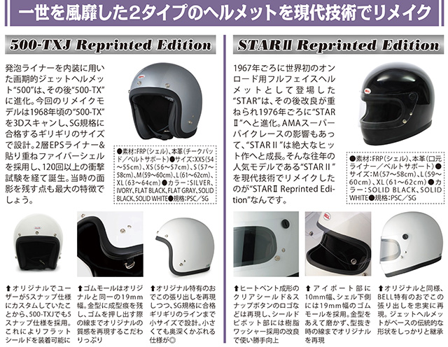 ②BELL / Two types of Asian foam helmets