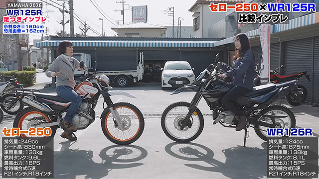 WR125Rとライバル車の足つきを徹底比較！