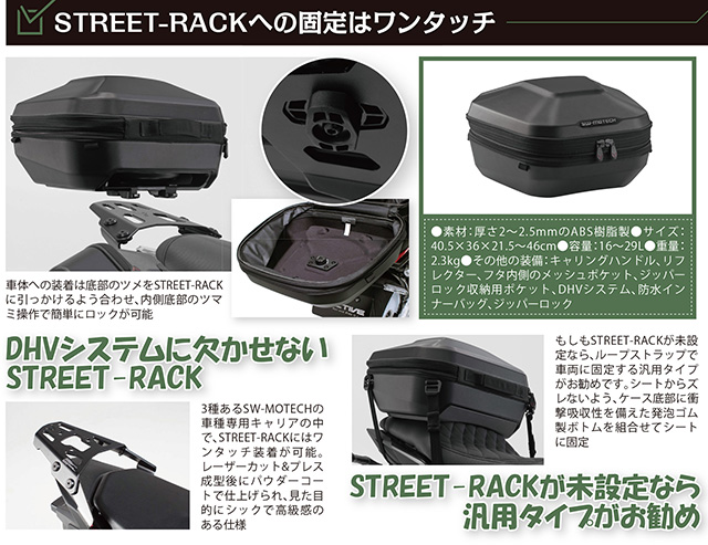 ②SW-MOTECH / URBAN ABSトップケース（DHVシステム）
